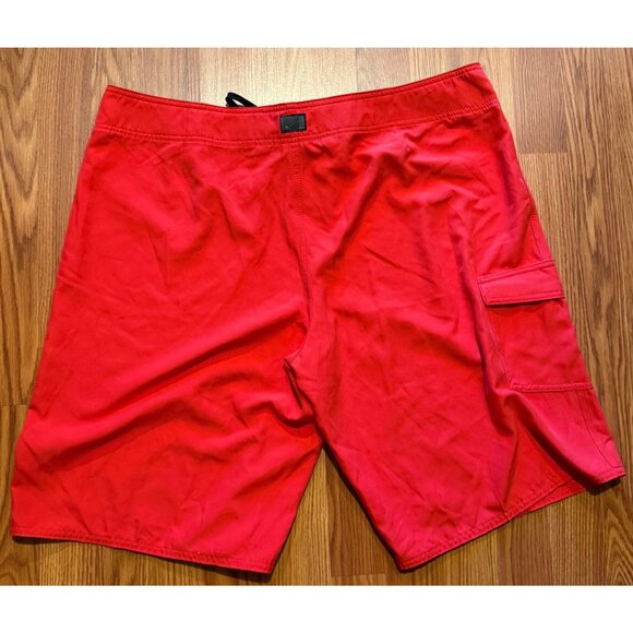 O'Neill Santa Cruz Solid Board Shorts Mens 40 10" Red Swim Trunks - Picture 2 of 6